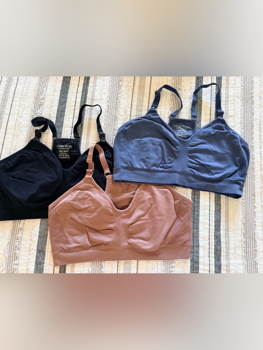 Kindred Bravely Seamless Nursing Bralette — Mauve, Slate Blue, Black